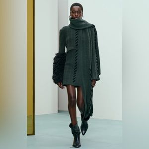 Zara Knit Dress 100% Wool NWT